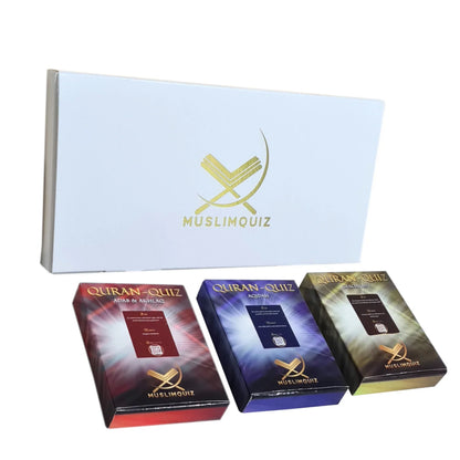 3er Luxus-Geschenkset in edler Verpackung Quran Quizspiel